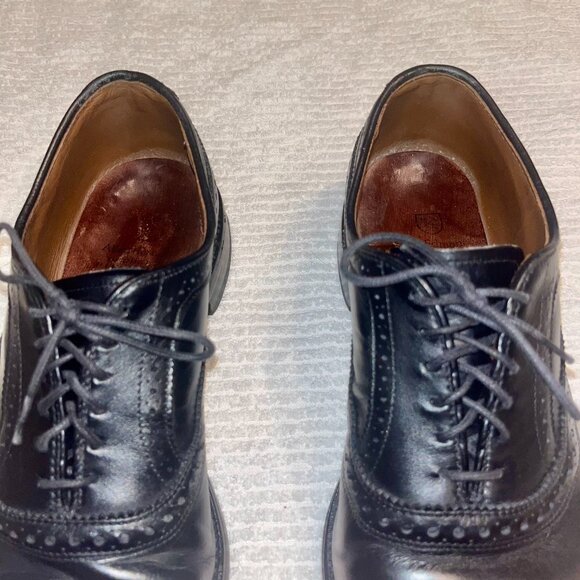 Allen Edmonds Men's 9.5D Strand Black Cap Toe Brogue Oxford - Picture 6 of 9